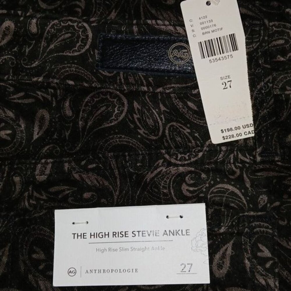 Adriano Goldschmied Stevie Paisley Velvet High Waist Skinny Jeans - Picture 7 of 8
